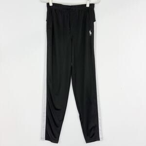 Polo Ralph Lauren Boys NWT Black Athletic Pants White Side Stripe Size XL 18-20
